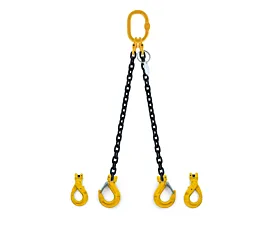 Elingues à chaîne 2 brins G8 Chaîne de levage - 7,4t - 13mm - 2 brins - Sans raccourcisseurs - G8 - Crochets au choix