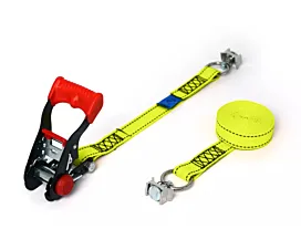 Tot 1,5T - Standaard Spanband - 800kg - 3,5m - 25mm - 2-delig - Voor L-track-rail - Geel