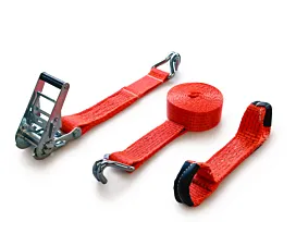 Autotransport - 2/3-delig Autospanband -  50mm - 5T - 3,50m+0,50m+0,38m - Spitshaken