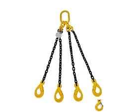 Elingues à chaîne 4 brins G8 Chaîne de levage - 2,4t - 6mm - 4 brins - Sans raccourcisseurs - G8 - Crochets au choix