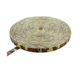 Tout - Polyester Sangle en polyester Camouflage 35mm - 3750kg - 100m en rouleau - vert armée