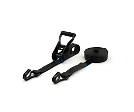 Noir - Standard Sangle d’arrimage - 2,5T - 35mm - en 2 pièces - tendeur à cliquet - Noir + étiquette personnalisée Noir - Standard Sangle d’arrimage - 2,5T - 35mm - en 2 pièces - tendeur à cliquet - Noir + étiquette personnalisée