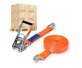 Pallet spanbanden 50mm Pallet Spanbanden - 5T - 9m - 50mm - 2-delig - Spitshaken - Oranje - 256st