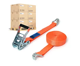 Pallet spanbanden 35mm Pallet Spanbanden - 2,5T - 6,5m - 35mm - 2-delig - Spitshaken - Oranje - 640st