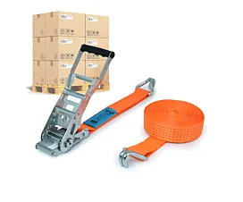 Pallet spanbanden 50mm Pallet Spanbanden - ERGO 5T - 9m - 50mm - 2-delig - Spitshaken - STF500 - Oranje - 192st