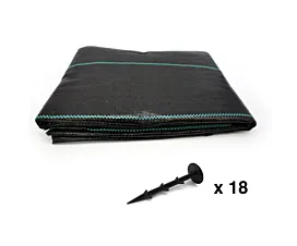 Andere netten & dekzeilen (Agro) Anti-Worteldoek + Grondpennen - 4m x 10m - 100g/m2 - Zwart